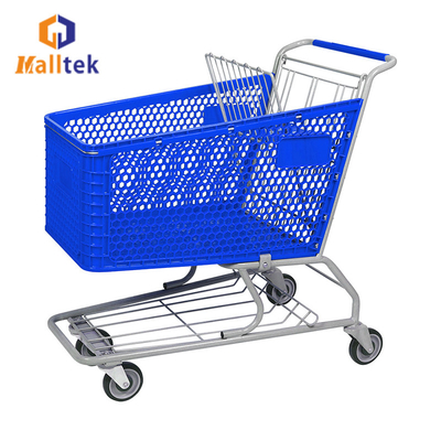 200L Grocery Plastic Supermarket Trolley Colourful ODM OEM
