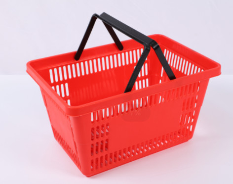 Stackable Grocery Hand Baskets 21L Plastic Carry Basket With Handle