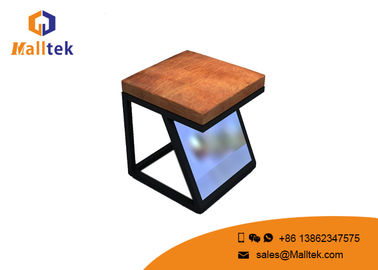 Metal Square Mirrored Shoe Bench Retail Shop Fittings For Shoe Store And Sports Brand Store
