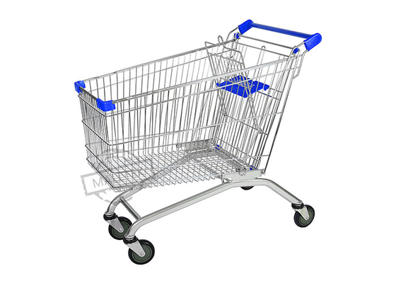210L Supermarket Shopping Trolley Cart With 4 Wheel