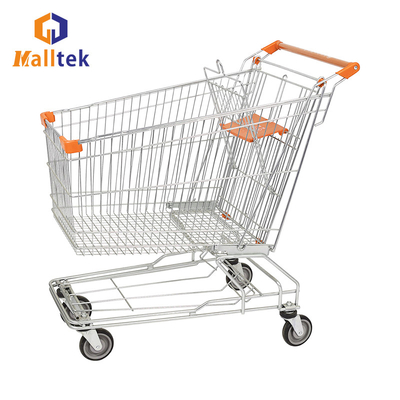 180L Stable Asian Supermarket Shopping Trolley With Heavy Duty