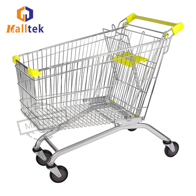 240L European Metal Shopping Trolley Cart For Supermarket 140KGS Load