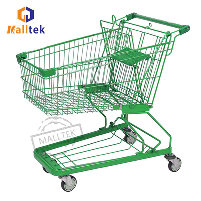 180l Asian-German Metal Supermarket Shopping Trolley Cart With Large Load