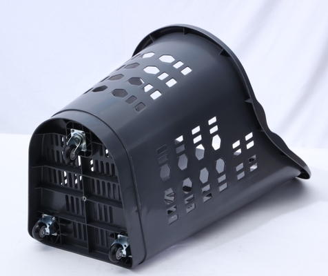 Big Gray Size Supermarket Trolley Basket Hand Pull Plastic Grocery Basket