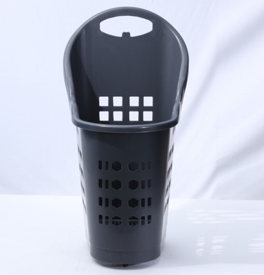 Big Gray Size Supermarket Trolley Basket Hand Pull Plastic Grocery Basket
