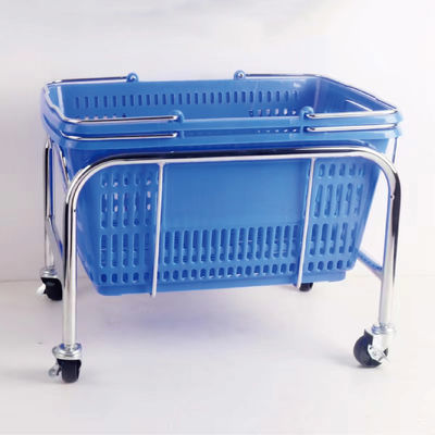 4-Wheel Shopping Basket Holder with 2-Inch Casters