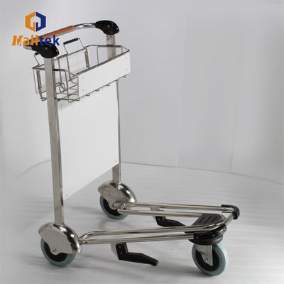 Stainless Steel Airport Luggage Trolley With Handle Brake