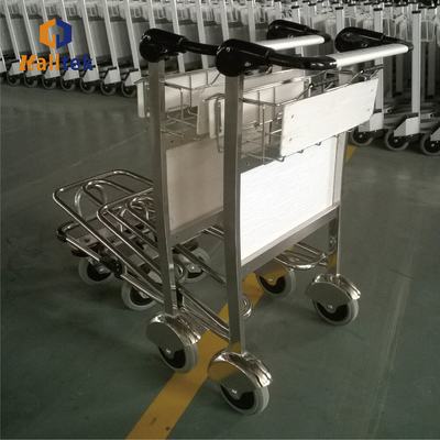 Stainless Steel Airport Trolley Load 250KG 2 Tier 4 Wheels With Brakes