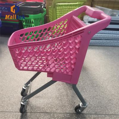 Half Plastic Kids Trolley For Supermarket Shopping With Colourful Design