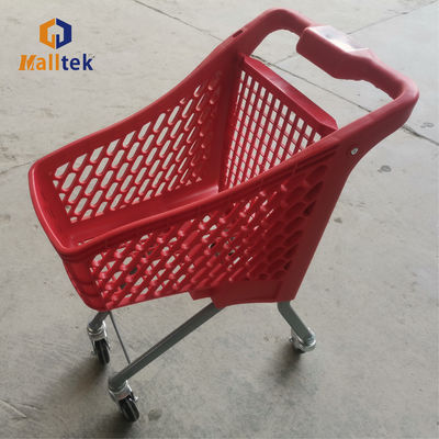 Half Plastic Kids Trolley For Supermarket Shopping With Colourful Design