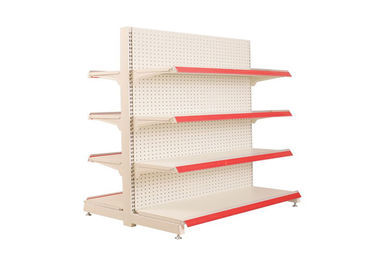 Perforated Supermarket Gondola Shelving Single Or Double Sided Gondola Display Rack