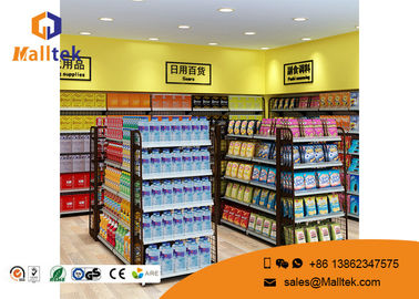 Cold - Rolled Steel Supermarket Gondola Shelving Easy Assemble Light Duty Type