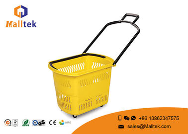 Environmental Supermarket Shopping Basket Shopping Cart Basket With 4 Wheels