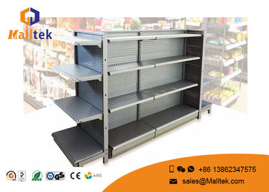 Frosted Black Grey Supermarket Gondola Shelvings For The Hypermarket