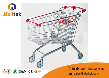 V  Foot Type Supermarket Shopping Trolley Galvanization Surface