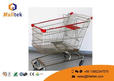 Large Supermarket Shopping Trolley American Type With Flat Tube Foot