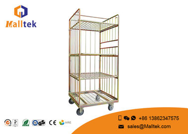 Heavy Duty Logistics Trolley Folding Steel 4 Layers Powder Coating Surface