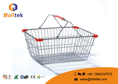 Supermarket Boutique Metal Wire Baskets / Cosmetics Store Grocery Basket
