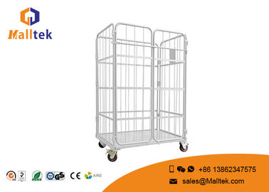 Four Side Logistics Trolley Transports Foldable Frame Metal Security Wire Mesh Trolley