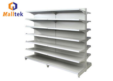 Multifunctional Supermarket Shelves , Gondola Rack Double Surfaces Back Plate