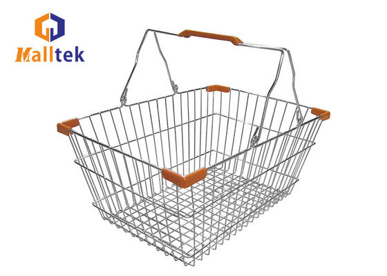 20L Zinc Plating Wire Mesh Metal Shopping Basket For Boutique Store