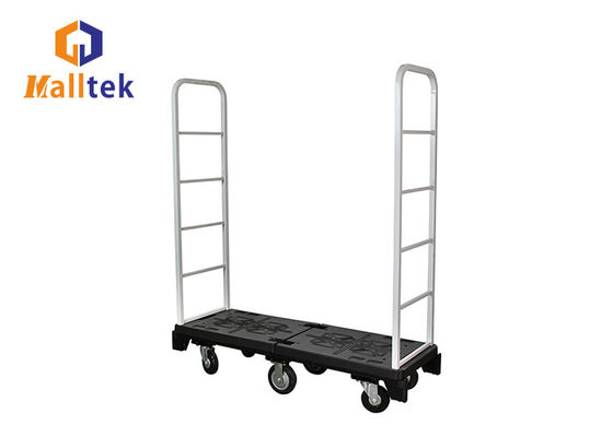 Six Wheels Logistics Plastic Bottom U Boat Trolley With 500kg Load