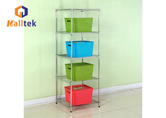 Household Storage Chrome Plated Wire Mesh Shelving Rack