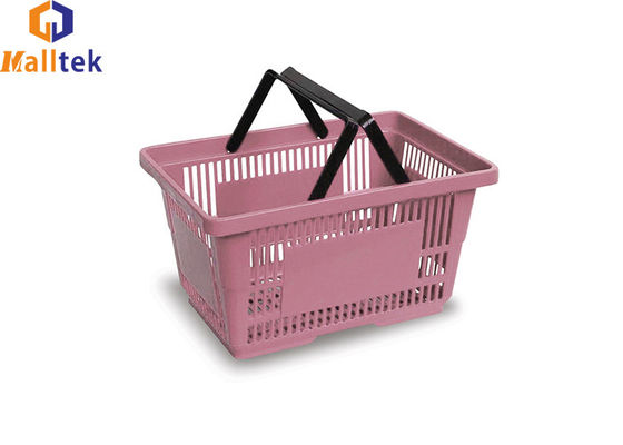 21L Ventilated Plastic Retail Shopping Baskets With Two Handles