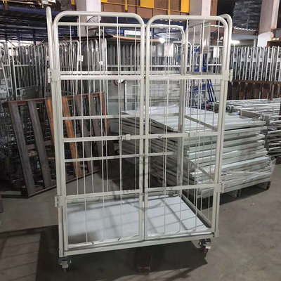 Transport Duty Foldable Rolling Cage Storage Powder Coated Finish