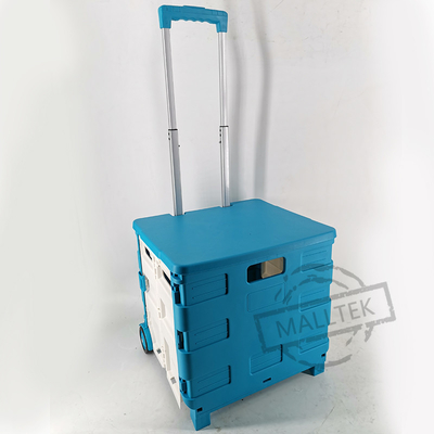 Hand Carts Foldable Supermarket Trolley With Plastic PVC Wheel
