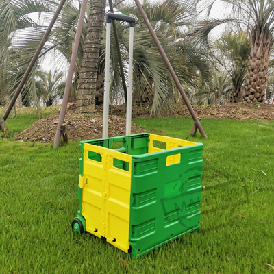 Hand Carts Foldable Supermarket Trolley With Plastic PVC Wheel