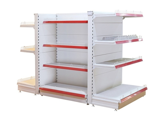 Supermarket Double Side Store Iron Gondola Shelving Rack 120KG Load