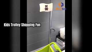 सुपरमार्केट शॉपिंग के लिए रंगीन डिज़ाइन के साथ आधा प्लास्टिक बच्चों का ट्रॉली